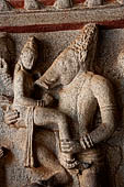Mamallapuram - Tamil Nadu. The Varaha mandapa, panels of Vishnu in his third incarnation as a wild boar.